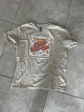 Cleetus McFarland Graphic Tee with Checkerboard and Floral Motif